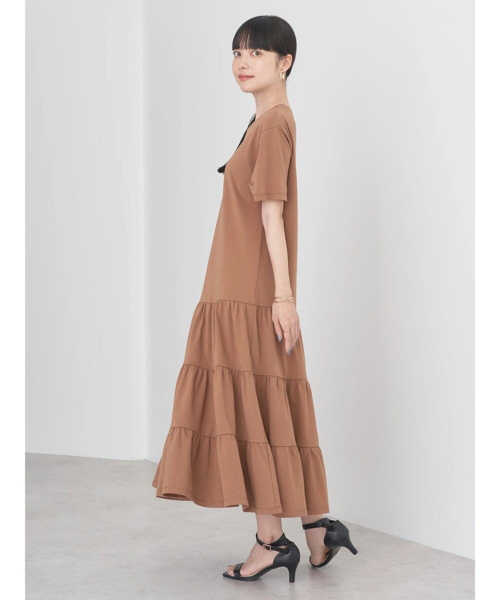 earth music&ecology バックロゴティアードワンピース 