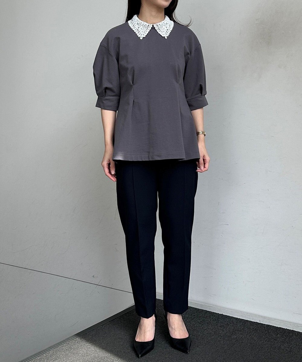 組曲 【2WAY】レース襟フレンチテリーフレア カットソー 