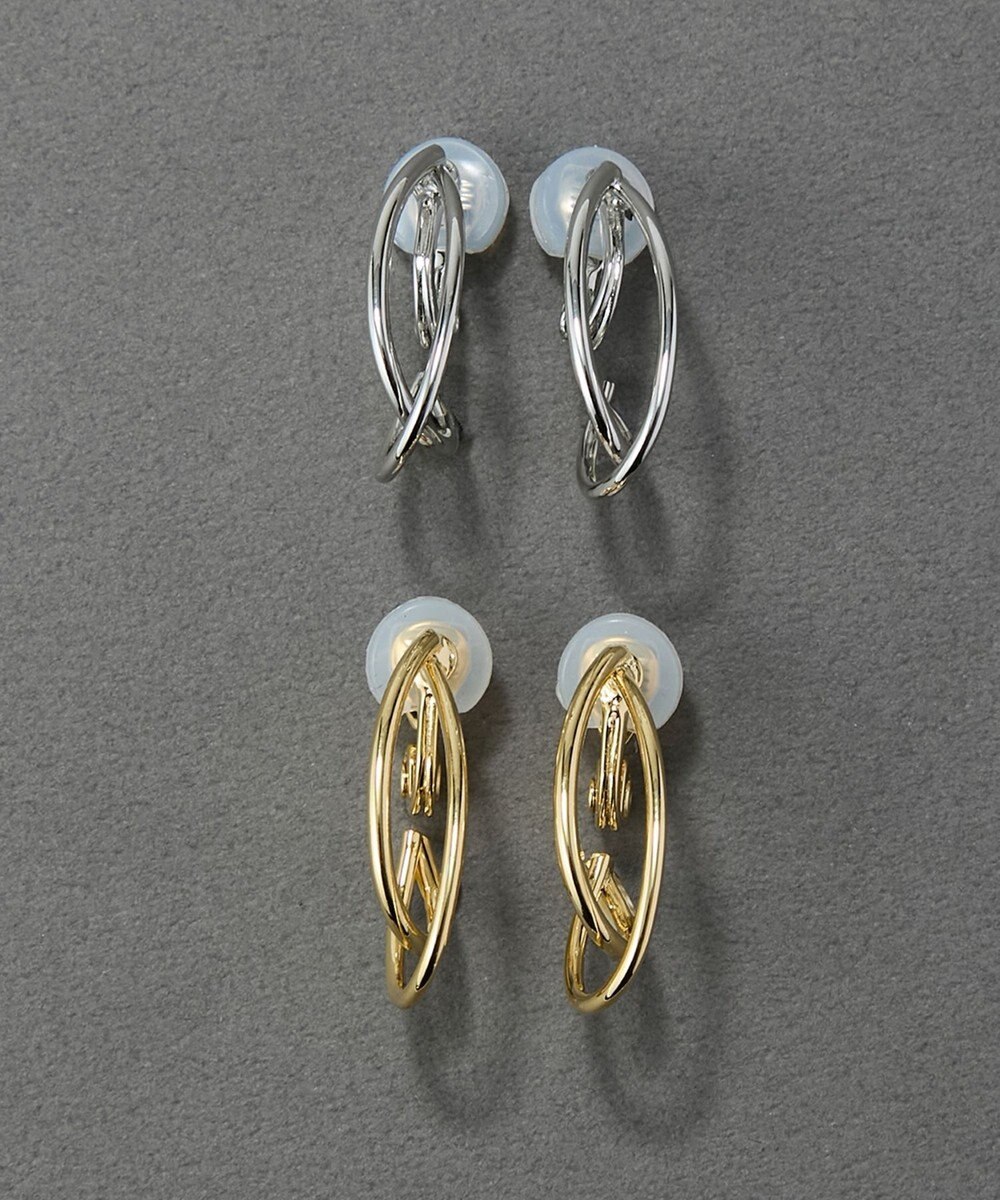 Phoebe 【痛くないシリーズ・金属アレルギー対応】レイヤーフープソフトイヤリング　ゴールド 
