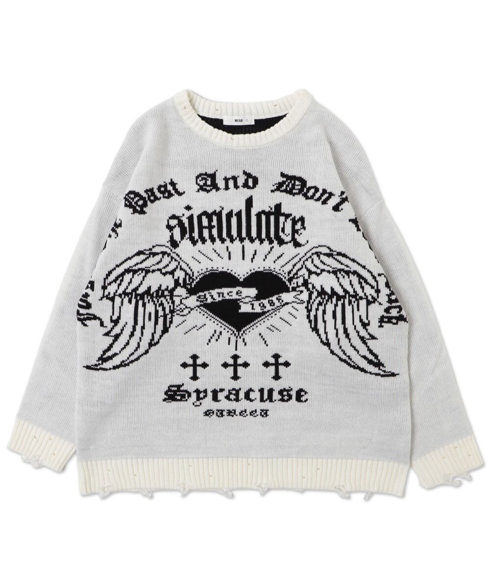 WEGO ウイングハートダメージニット 