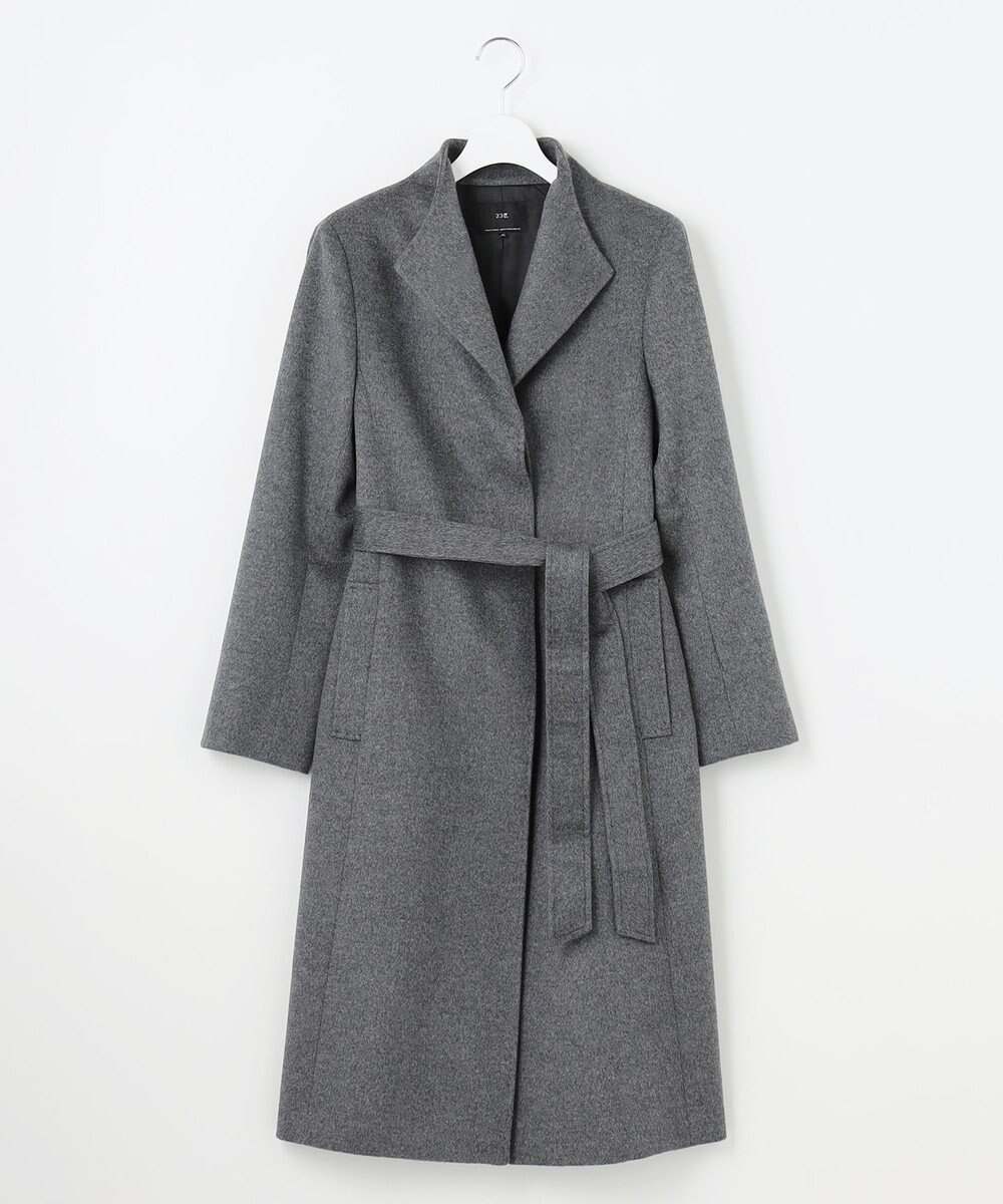23区 ウールカシミヤビーバー スタンドカラー コート 