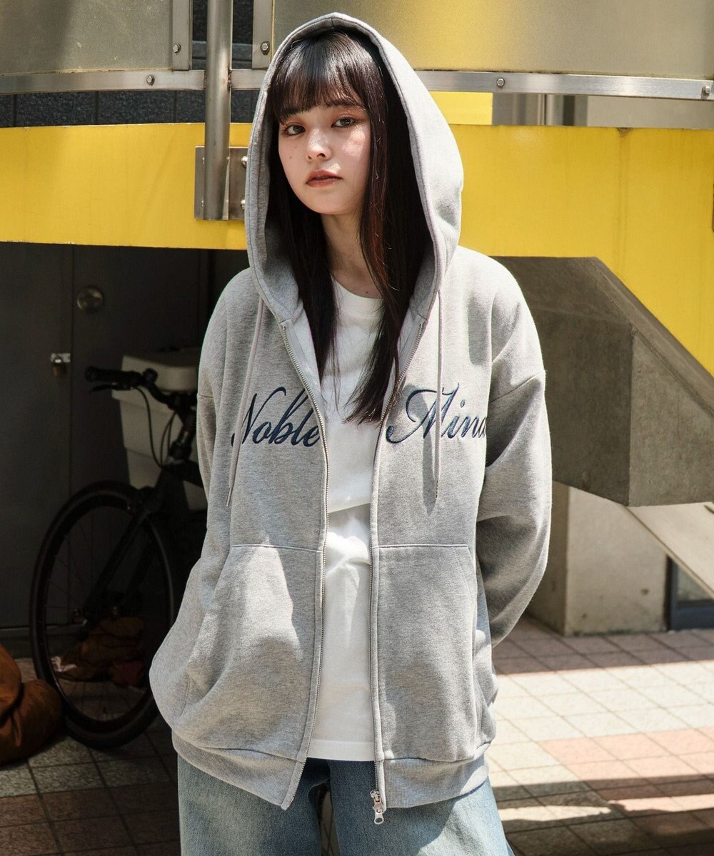 WEGO 【25年秋冬新作/ユニセックス着用ITEM/SMLサイズ展開】グラフィックロゴダブルZIPパーカー 