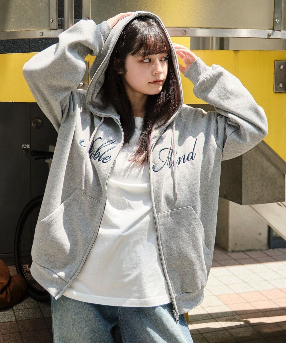 WEGO 【25年秋冬新作/ユニセックス着用ITEM/SMLサイズ展開】グラフィックロゴダブルZIPパーカー 