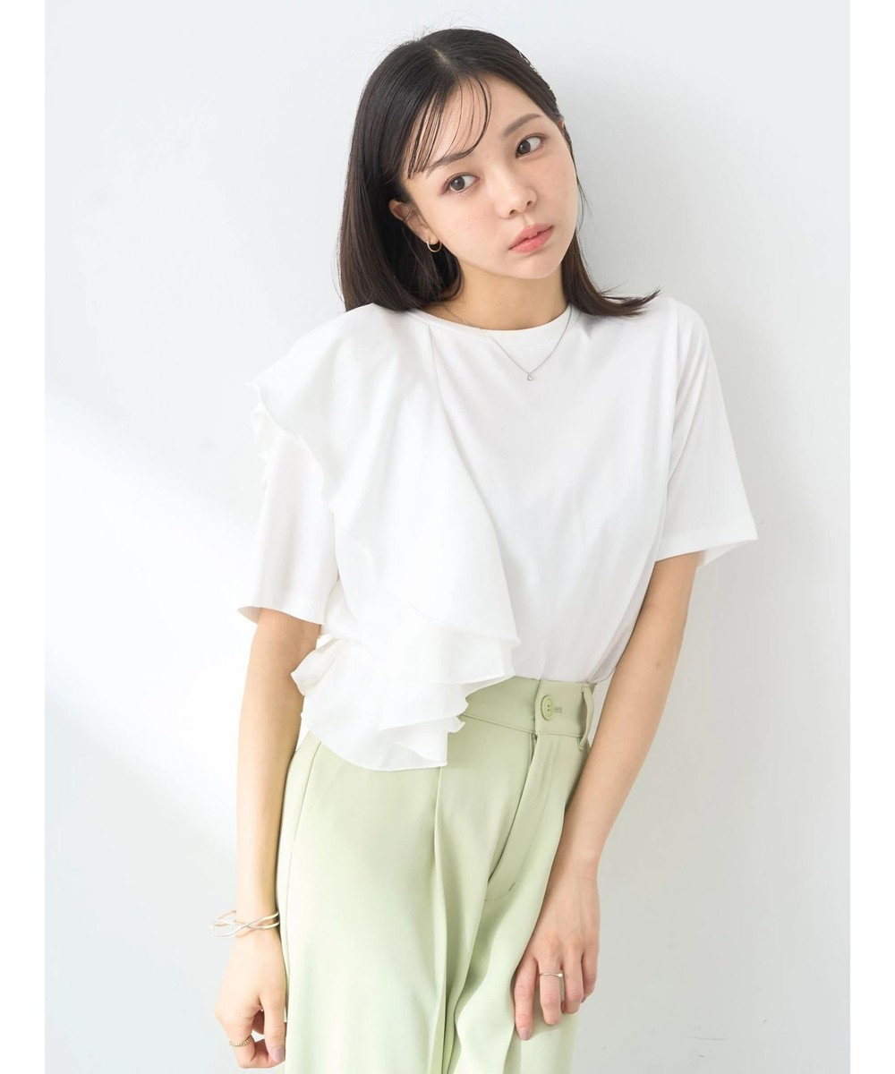 earth music&ecology アシメフリルプルオーバー 