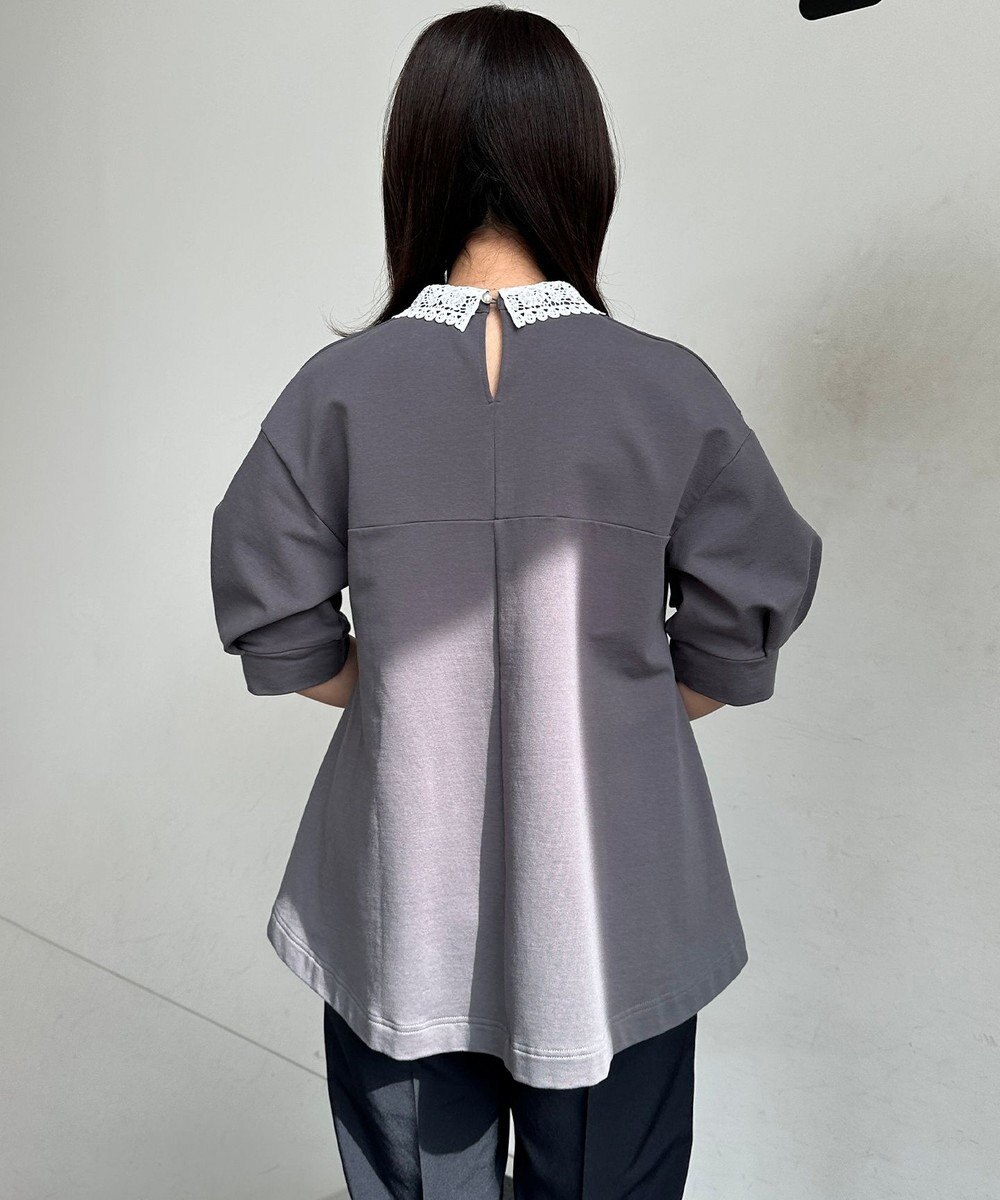 組曲 【2WAY】レース襟フレンチテリーフレア カットソー 