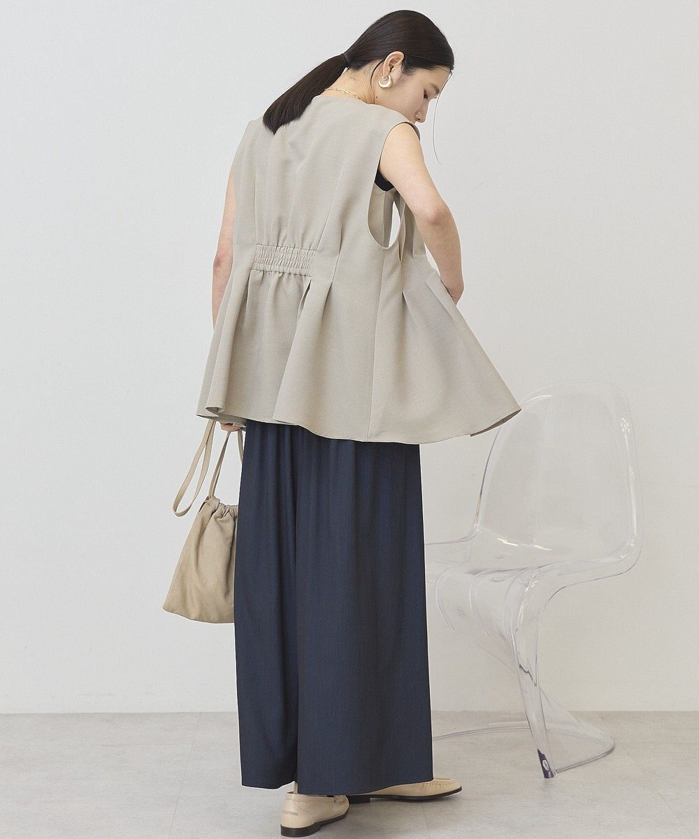 AMERICAN HOLIC 【イージーケア】リネンライクペプラムベスト 