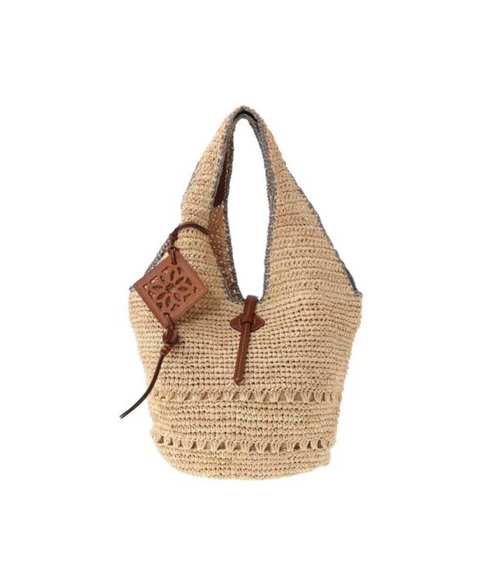 genten クロシェットラフィア　ハンドバッグ大 