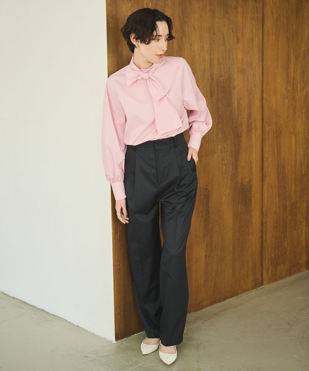 #Newans 【アイロンいらず】リボンタイブラウス 