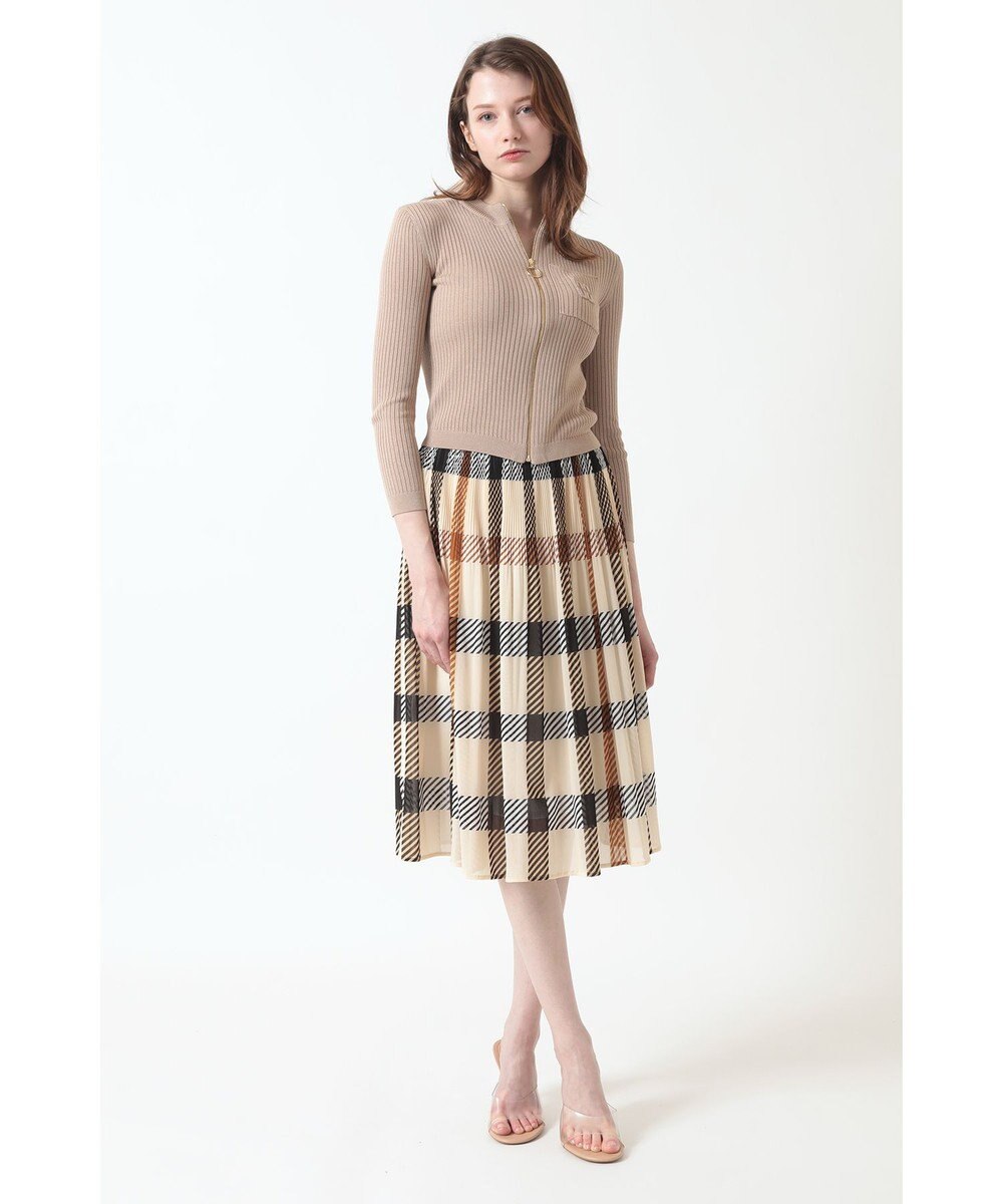 DAKS ハウスチェック プリーツ フレア スカート 