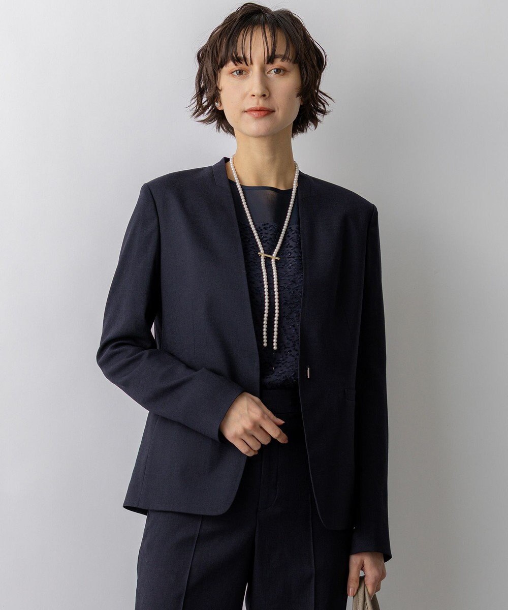 23区 【先行予約】アイアスマットストレッチ ノーカラージャケット 