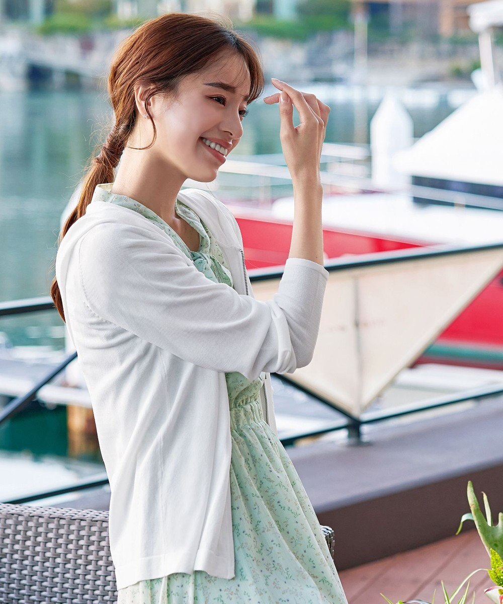 Tiaclasse L 【小倉優子さん着用】【洗える】サマーニットショートパーカー 