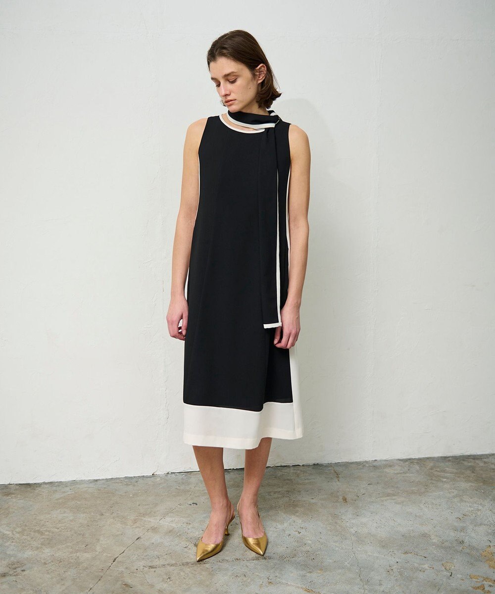 GRACE CONTINENTAL バイカラーフレームドレス 