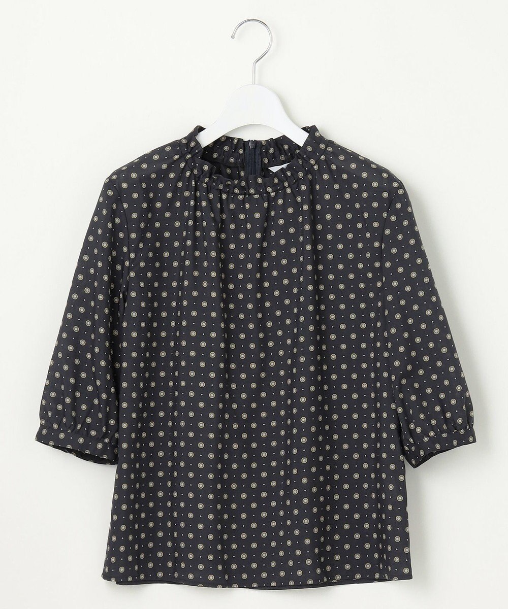 J.PRESS LADIES 【洗える】ジオメトリックプリント ブラウス 