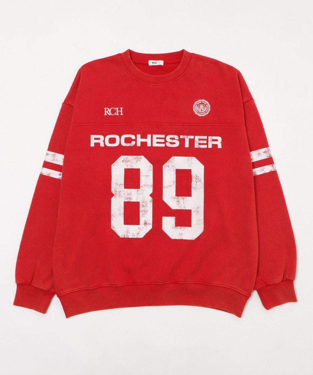 WEGO 【ユニセックス着用ITEM】ケミカルウォッシュナンバリングプルオーバー 