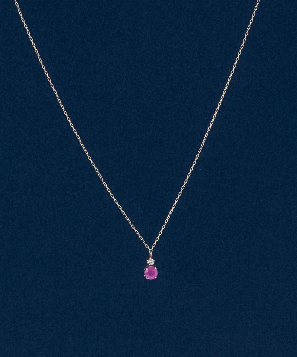 Phoebe 【K10】ジュエルラックネックレス　ルビー/7月誕生石/天然石/全長:40cm 