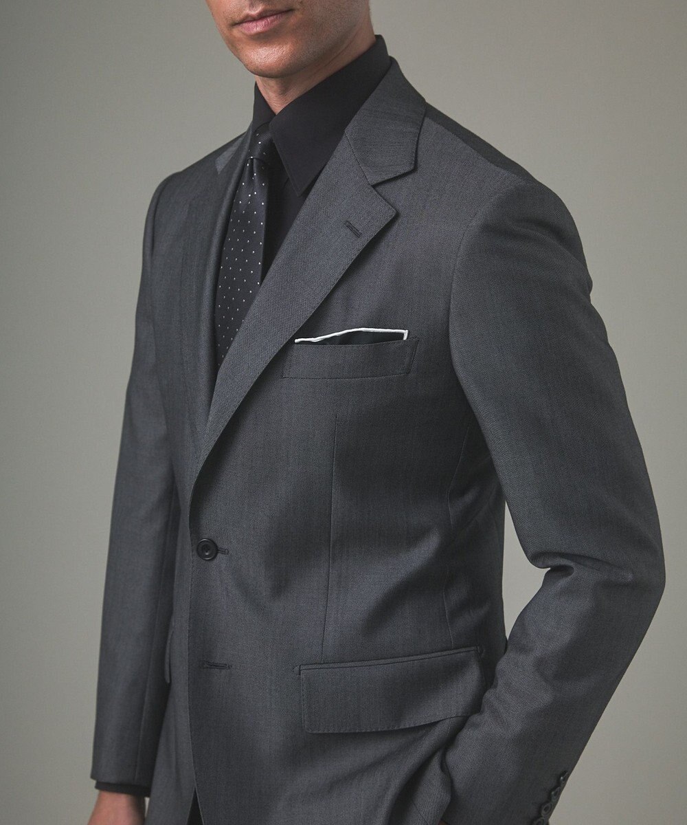 GOTAIRIKU 【形態安定】PREMIUMPLEATS_レギュラーカラー 通年ドレスシャツ（ブラック） 