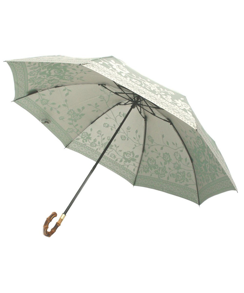 槇田商店 Kirie バラ セイジグリーン 折りたたみ傘 