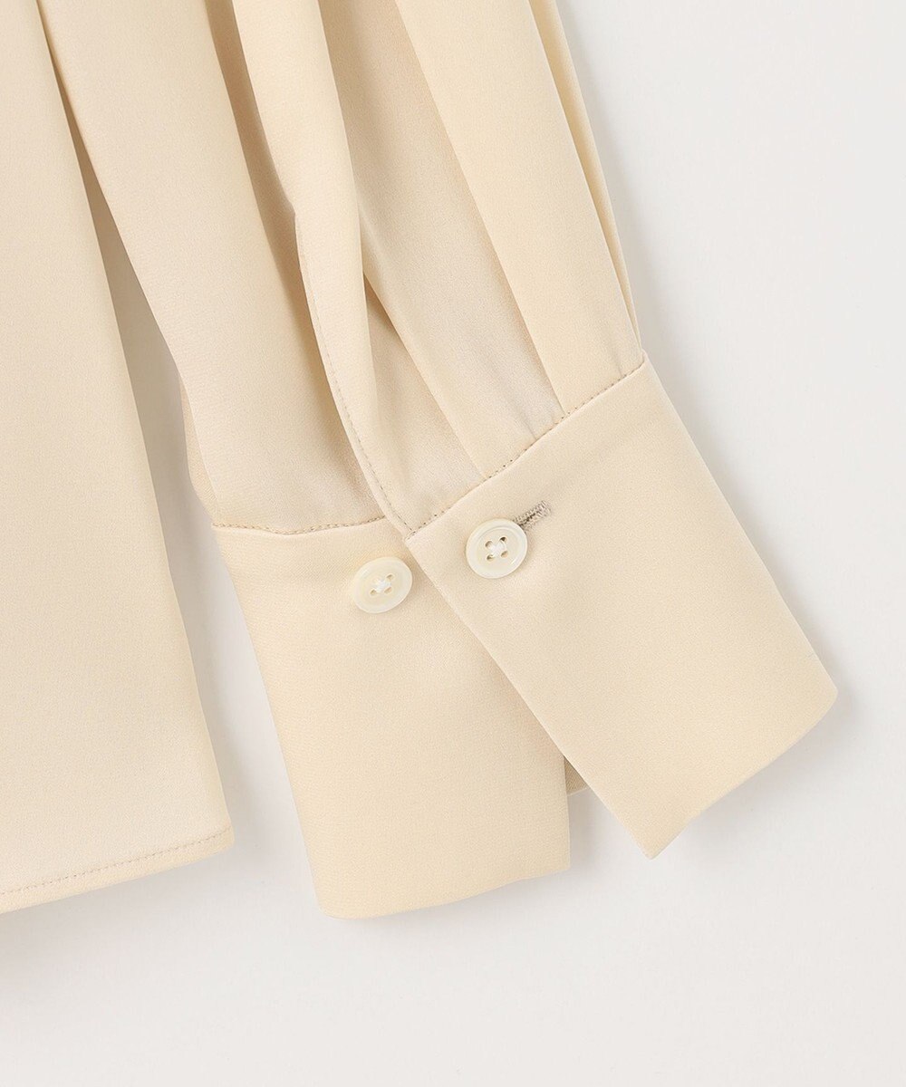 自由区 L 【洗える/UVケア/吸放湿性】シルクストレッチ ハイネックブラウス 