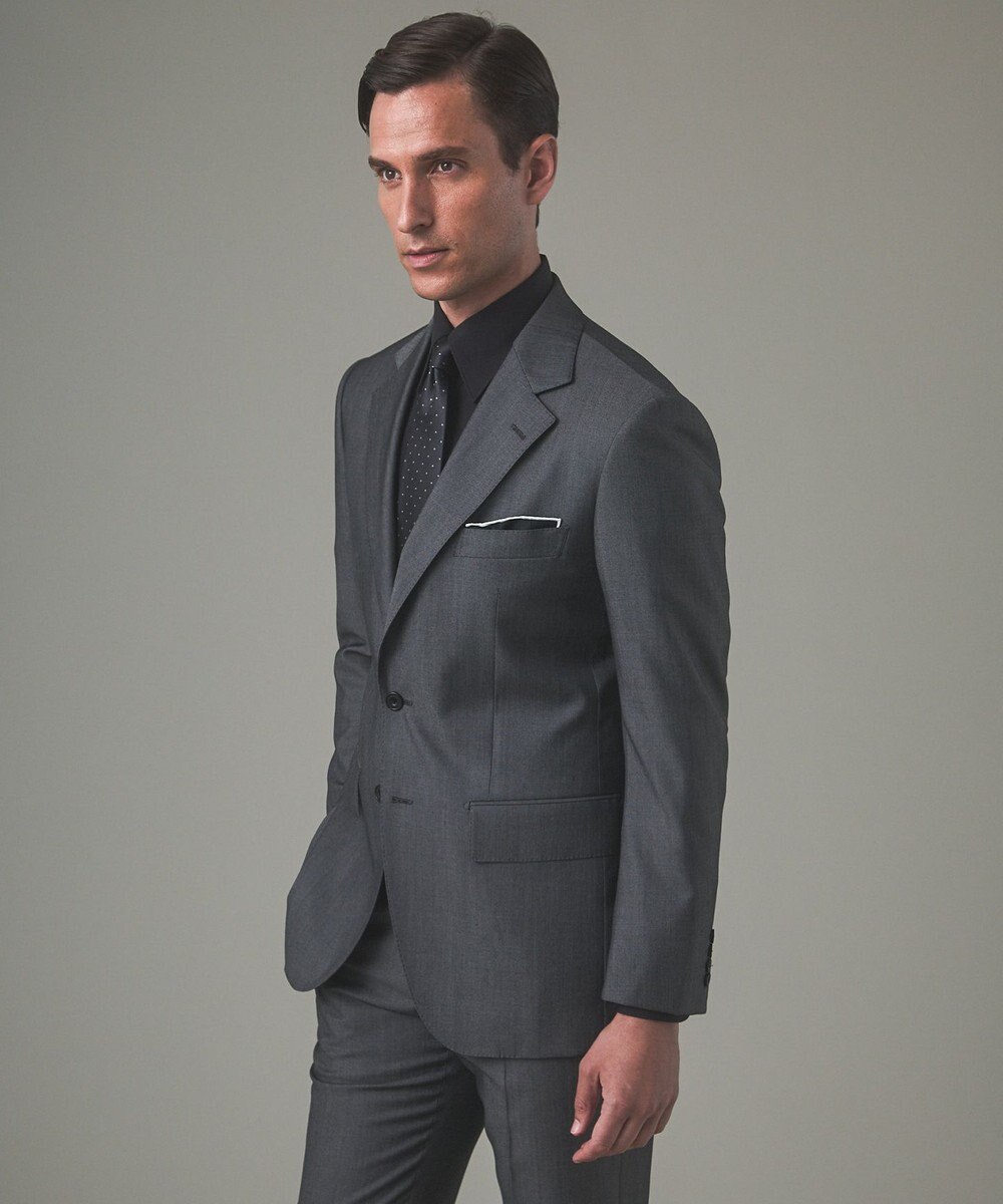 GOTAIRIKU 【形態安定】PREMIUMPLEATS_レギュラーカラー 通年ドレスシャツ（ブラック） 