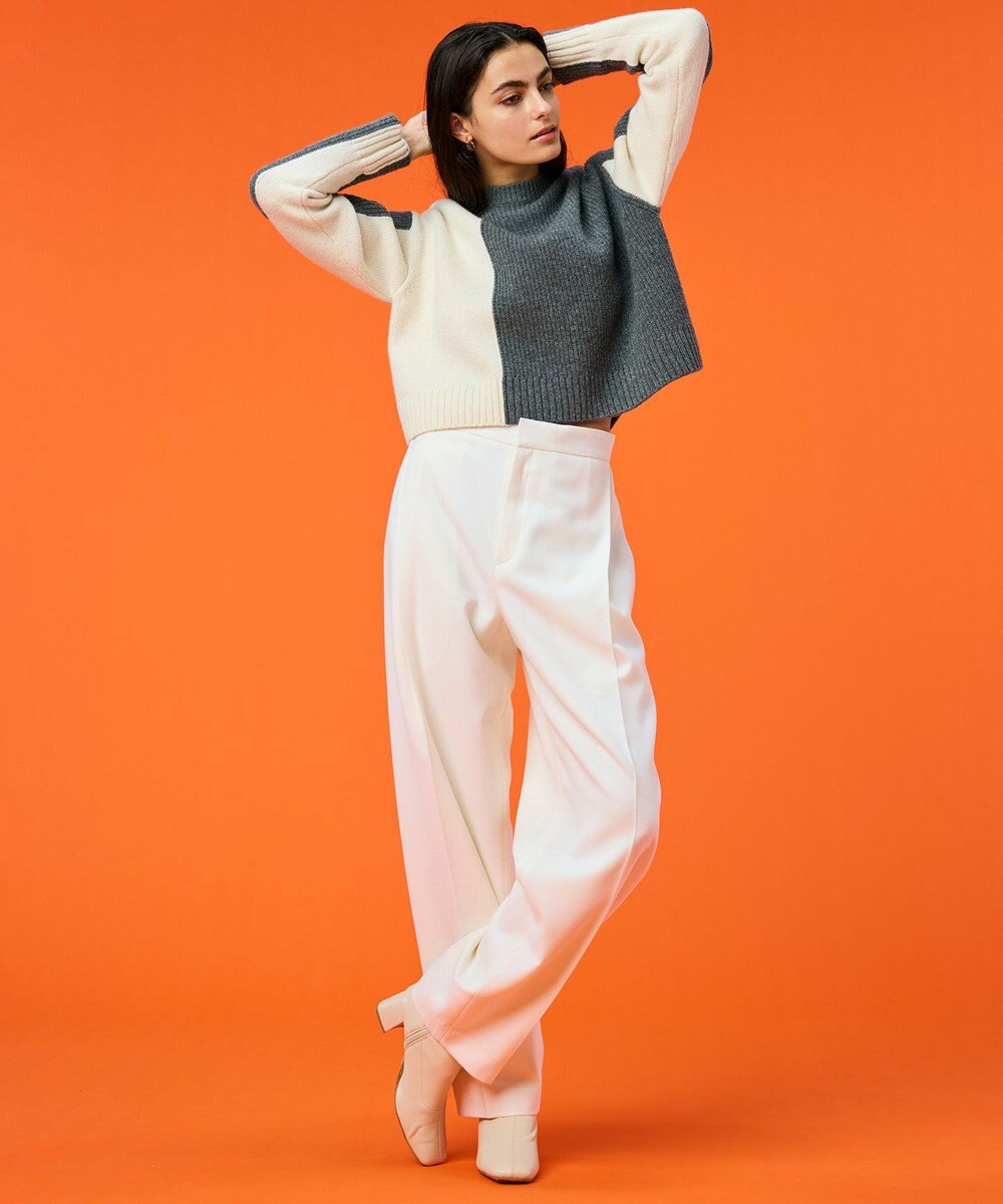 BEIGE， LAURIERS / ウールカシミヤバイカラーニット 