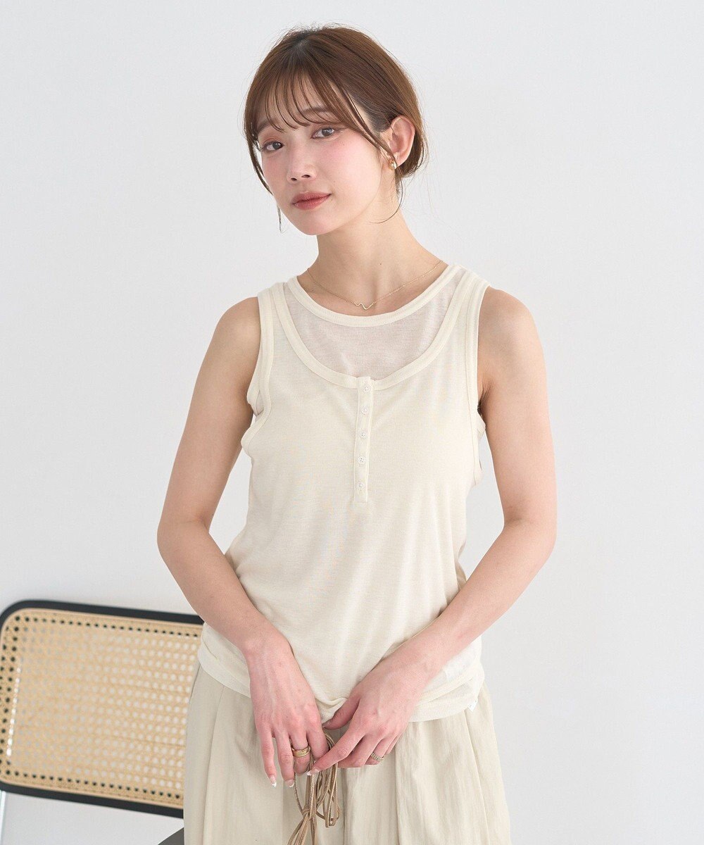 earth music&ecology 【SET】シアーフライスレイヤードタンクトップ 