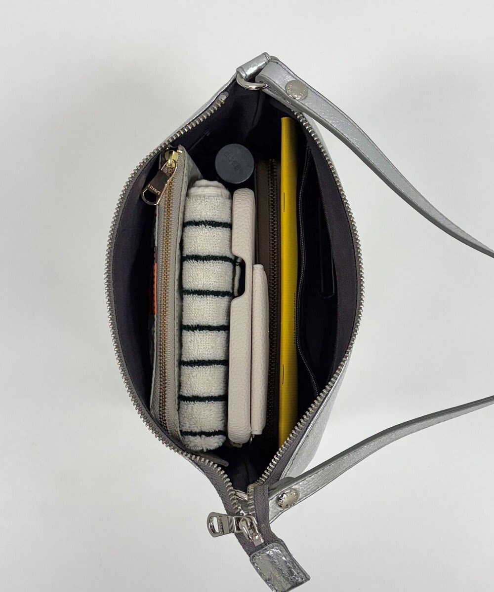 russet ソフトレザーシンプルショルダーバッグ【silver】(CE-1462) 