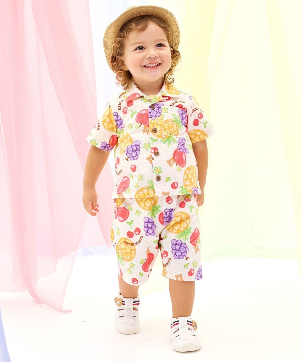 MIKI HOUSE HOT BISCUITS 【ビーンズ×フルーツシリーズ】【80-120cm】オープンカラーシャツ 