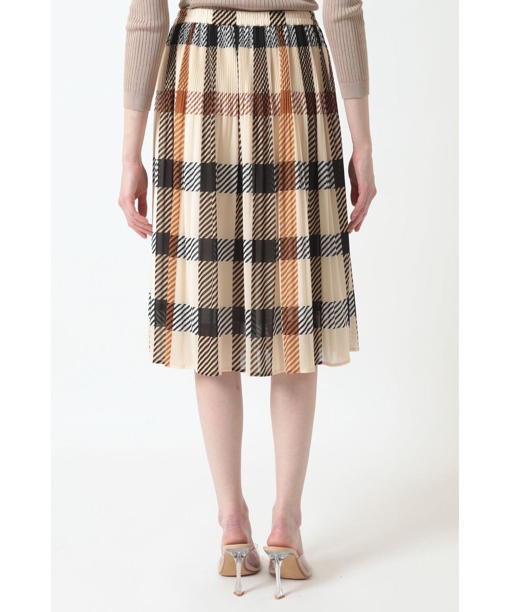DAKS ハウスチェック プリーツ フレア スカート 