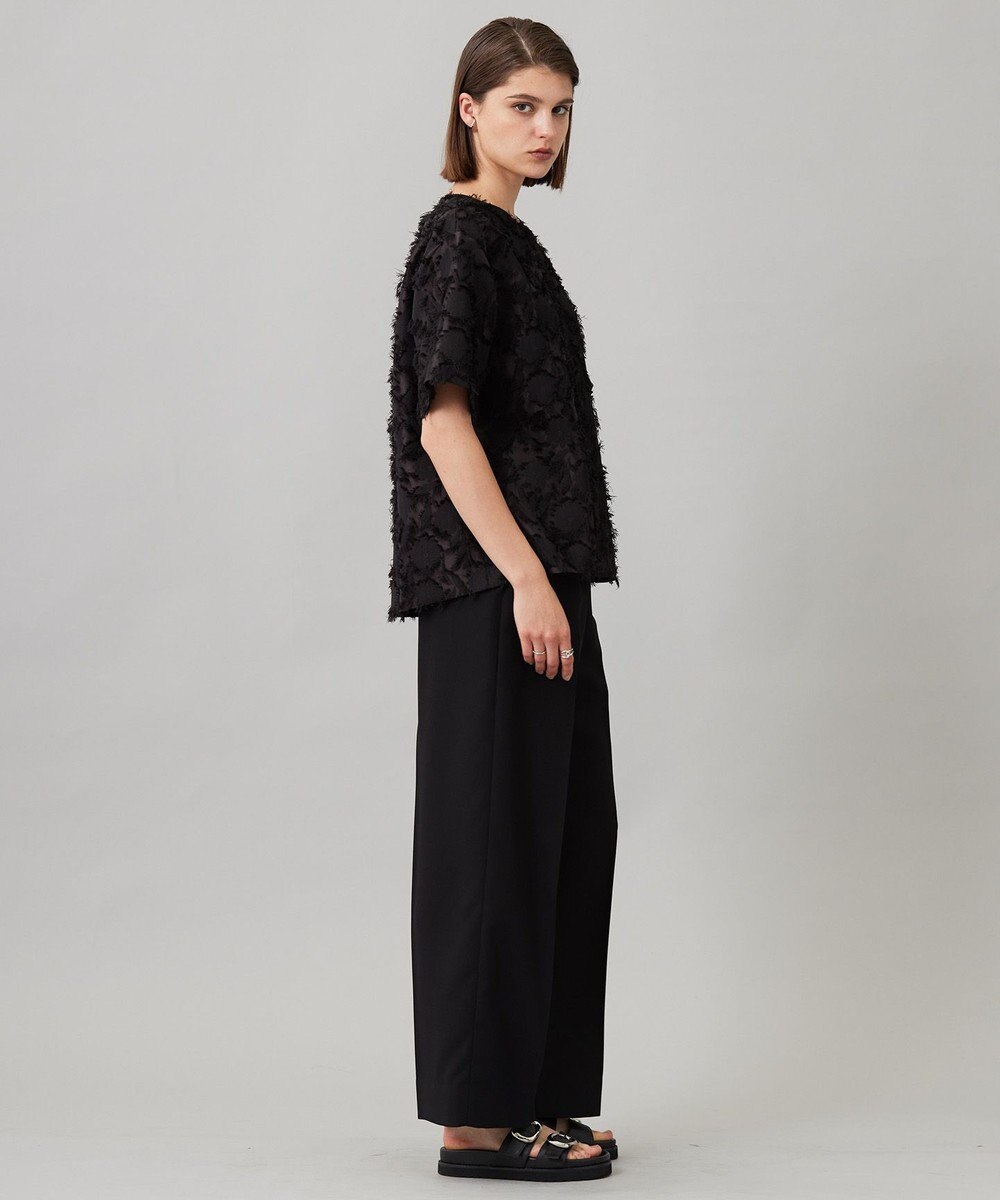 ICB 【洗える】 ヘアリーシアージャカード ブラウス 