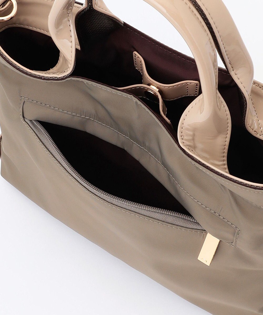 LA BAGAGERIE ツイルナイロン×エナメル 2WAYトートバッグ Sサイズ 