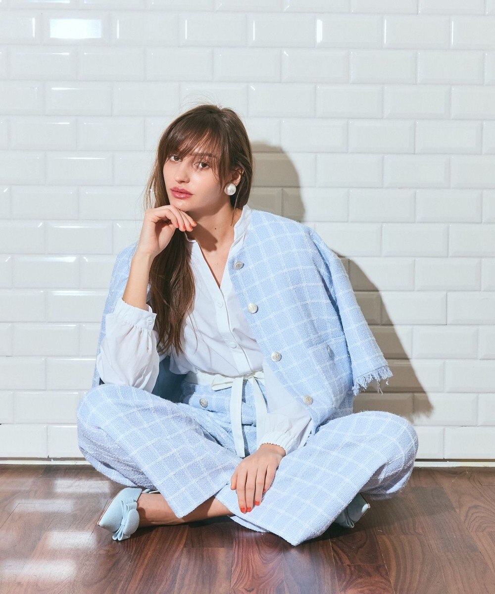 GRACE CONTINENTAL ハーフスリーブツイードジャケット 