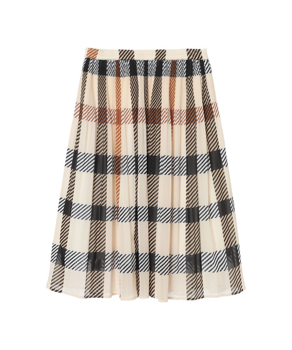 DAKS ハウスチェック プリーツ フレア スカート 