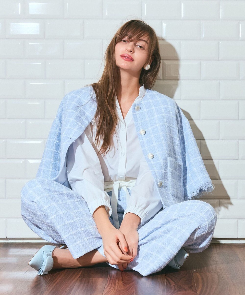 GRACE CONTINENTAL ハーフスリーブツイードジャケット 