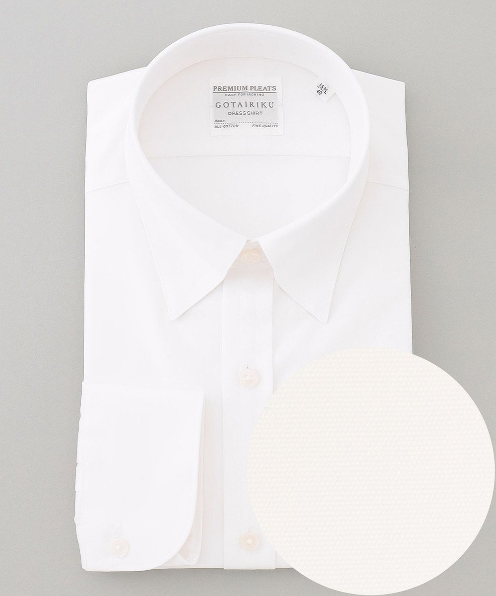 GOTAIRIKU 【形態安定】PREMIUMPLEATS_スナップダウン ドレスシャツ ホワイト系