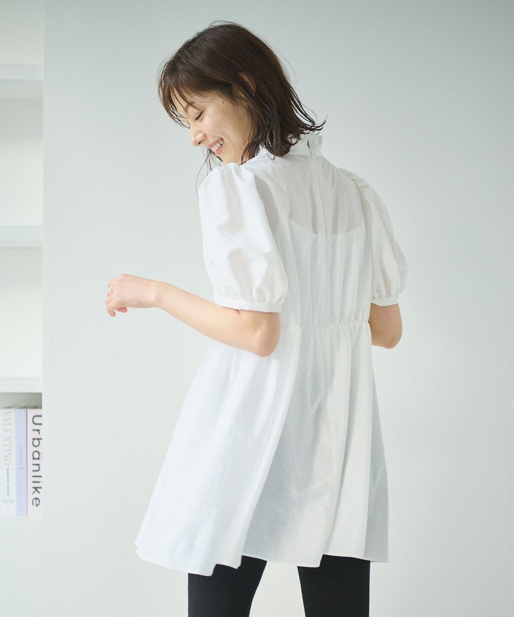 #Newans 【ANSWER for 骨格ウェーブ】フリルカラーパフスリーブチュニック 