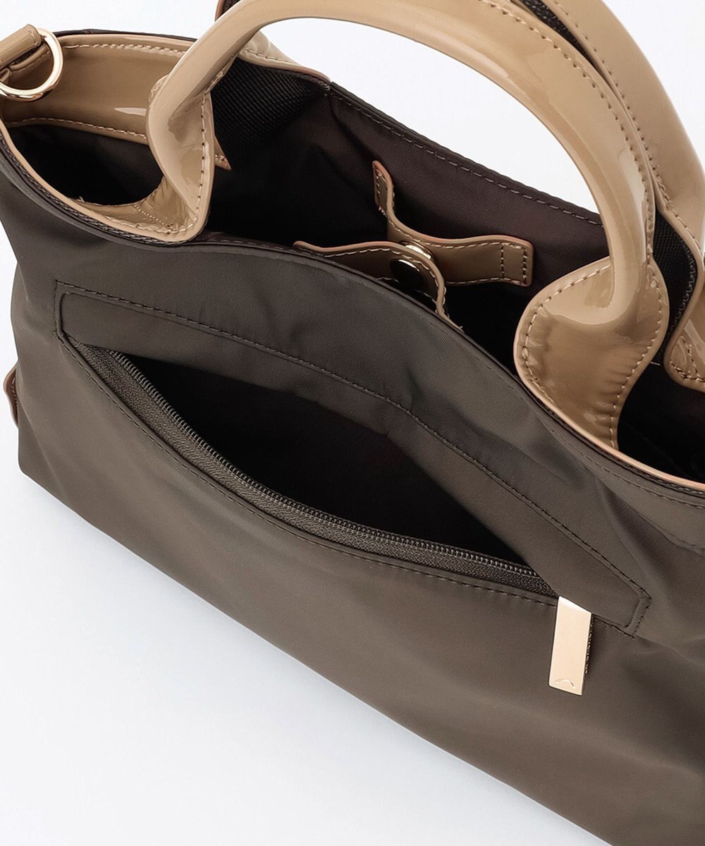 LA BAGAGERIE ツイルナイロン×エナメル 2WAYトートバッグ Sサイズ 