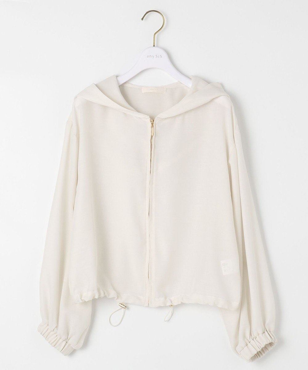 ANY SIS L 【洗える】シアー パーカー 