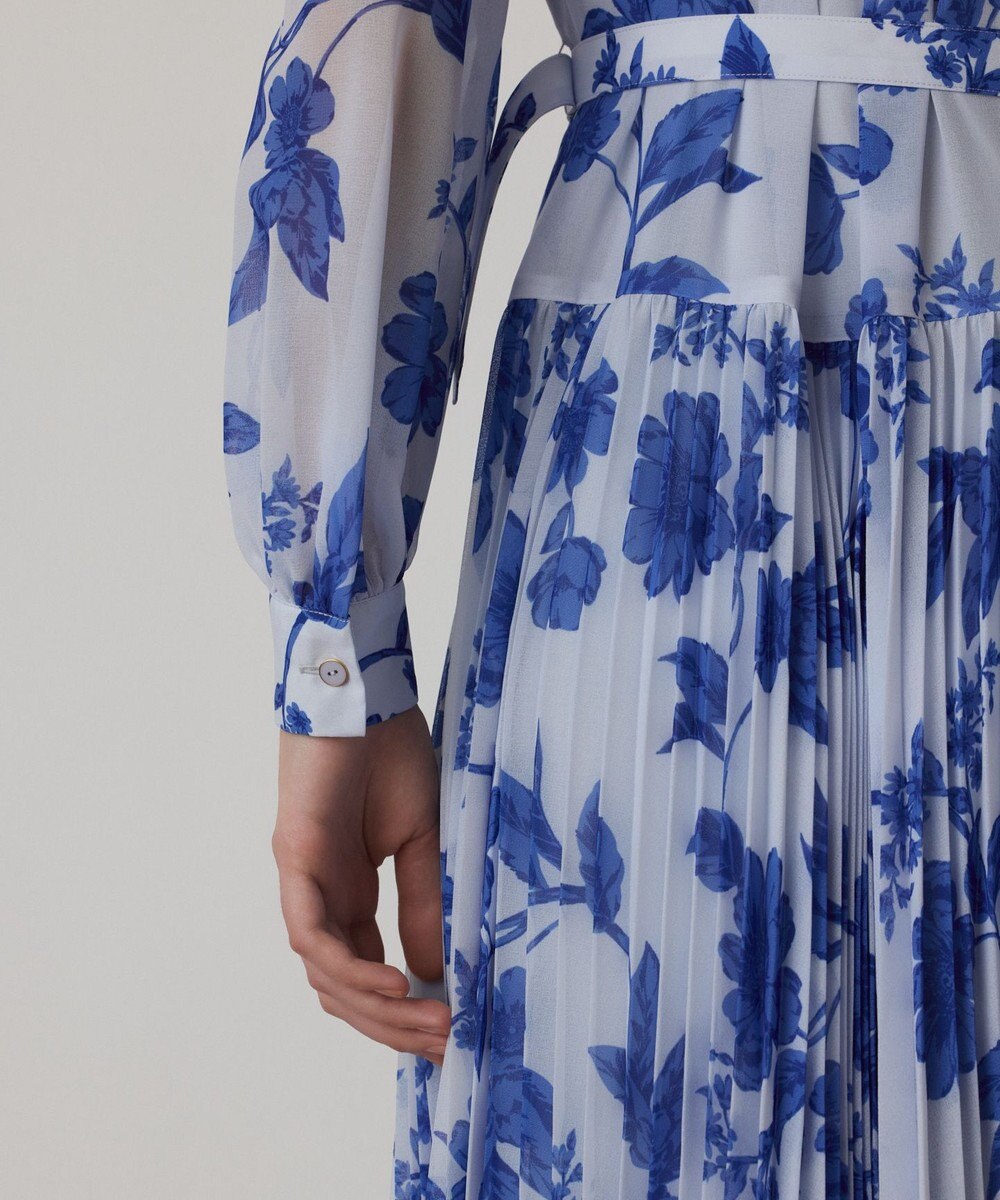 GRACE CONTINENTAL フラワープリントプリーツワンピース 