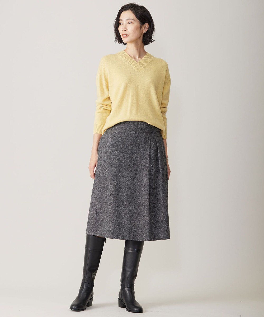 J.PRESS LADIES L 【洗える】CASHMERE BLEND Vネック ニット 