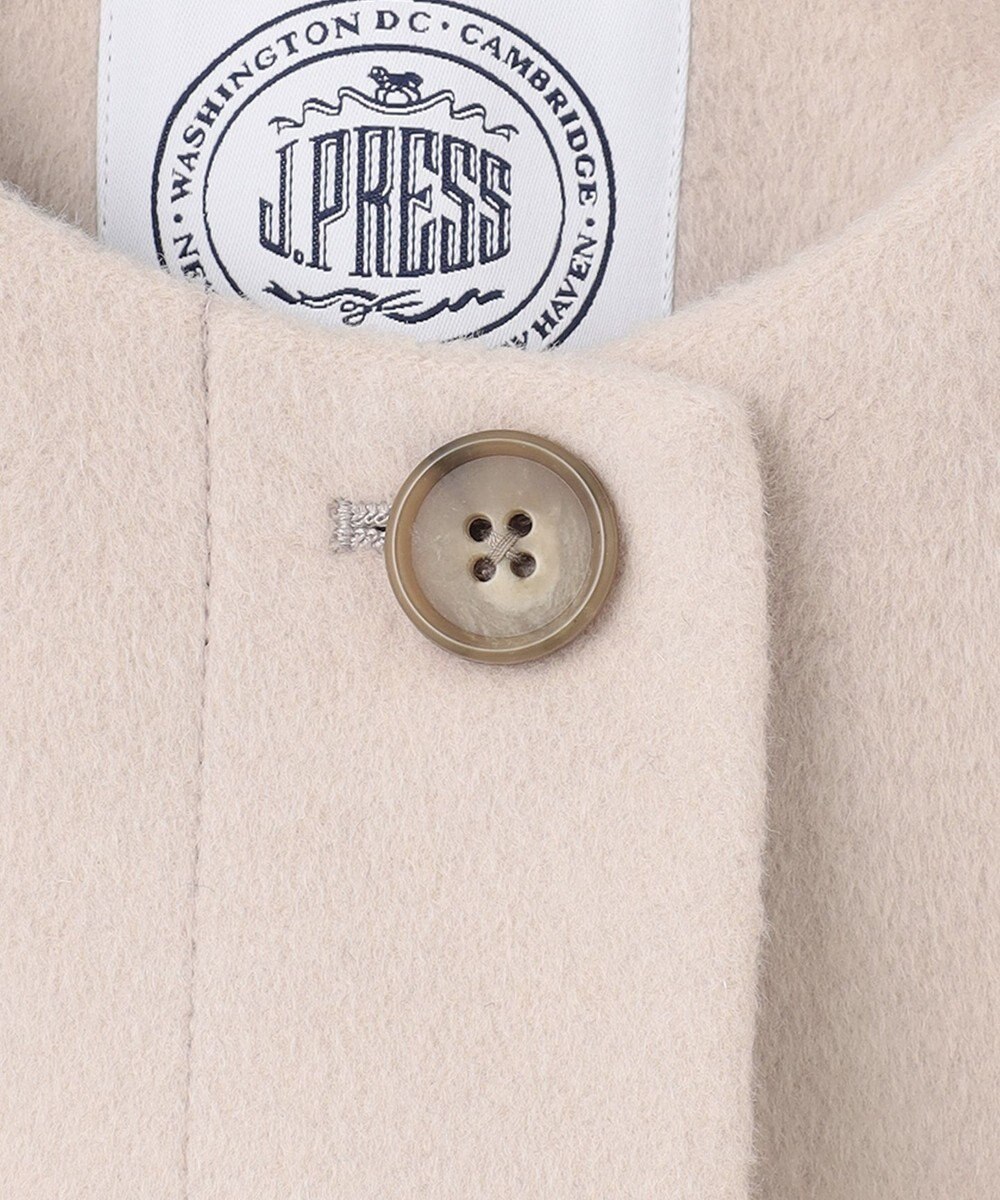 J.PRESS LADIES L アンゴラビーバー ノーカラーコート 