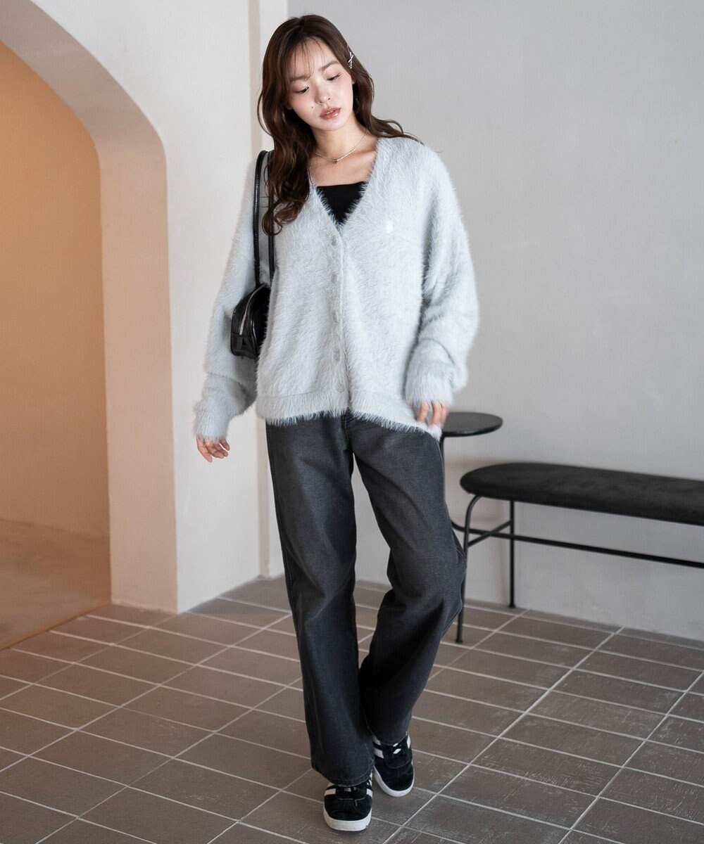 WEGO 【25年秋冬新作/WEB限定】別注USPOLOシャギーニットカーデ 