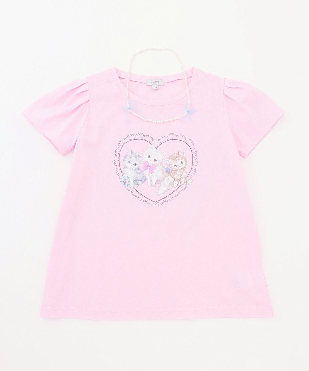 ANY KIDS ネックレス付き ネコTシャツ 