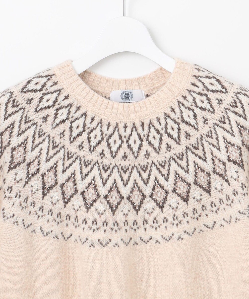 J.PRESS LADIES 【WEB限定カラーあり・洗える】FAIR ISLE ラウンドネック ニット 
