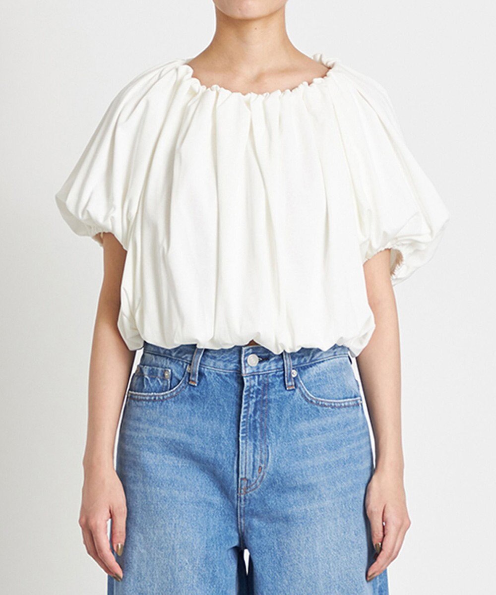 NAVE 【Nave 　洗える・接触冷感】クロップドジャージーブラウス 