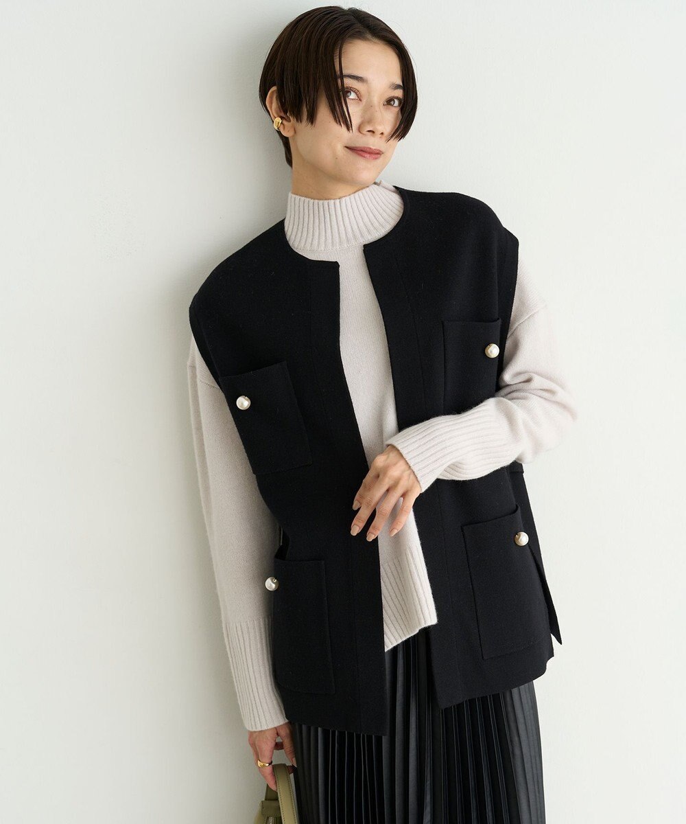 UNFILO ウールカシミヤ ハイネックニット 