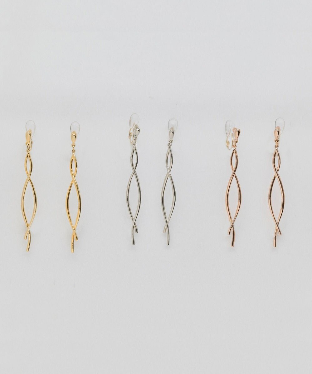 Phoebe 【痛くないシリーズ/金属アレルギー対応】スウィングクリスタルループフィットイヤリング　シルバー 