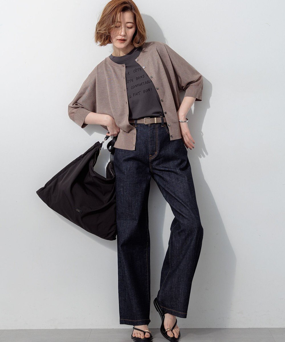 23区 シャイニーシアー ドルマンスリーブ 2WAY カーディガン 