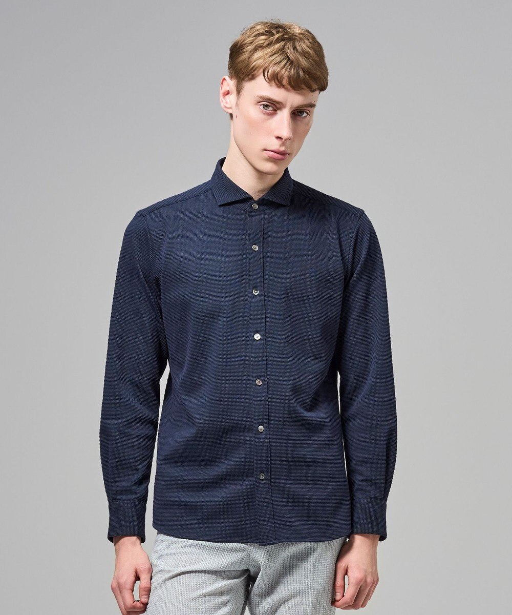 JOSEPH HOMME 【新素材】グリットタックジャージー　ホリゾンタルカラーシャツ 