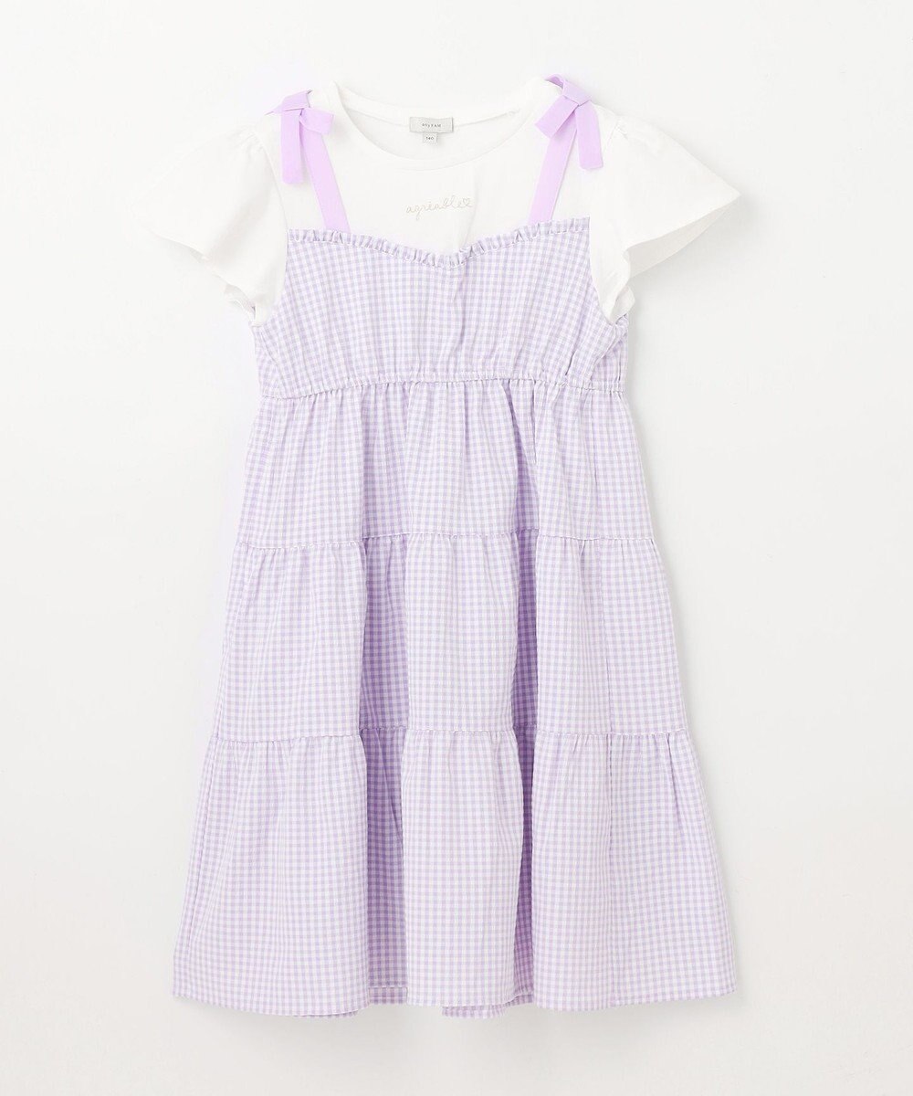 ANY KIDS サッカー ギンガム ワンピース 