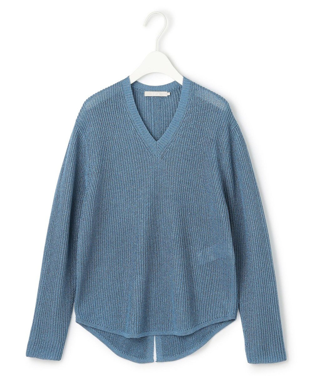 ICB 【洗える】 ペーパーブレンドシャインニット Vネックプルオーバー 